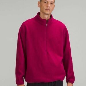 Lululemon Oversized-Fit Fleece Half Zip, Size XL, Pomegranate